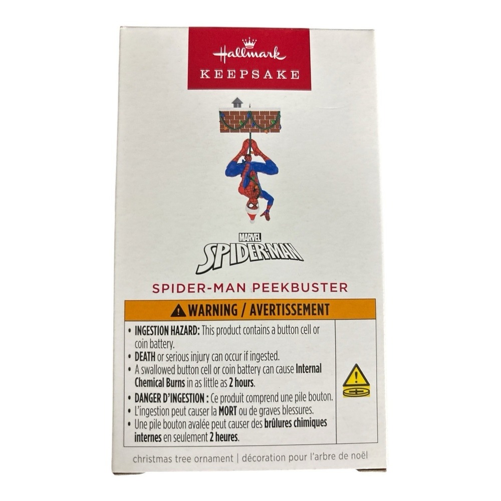2025 Hallmark Ornament Marvel Spider-Man Peekbuster Motion-Activated Sound
